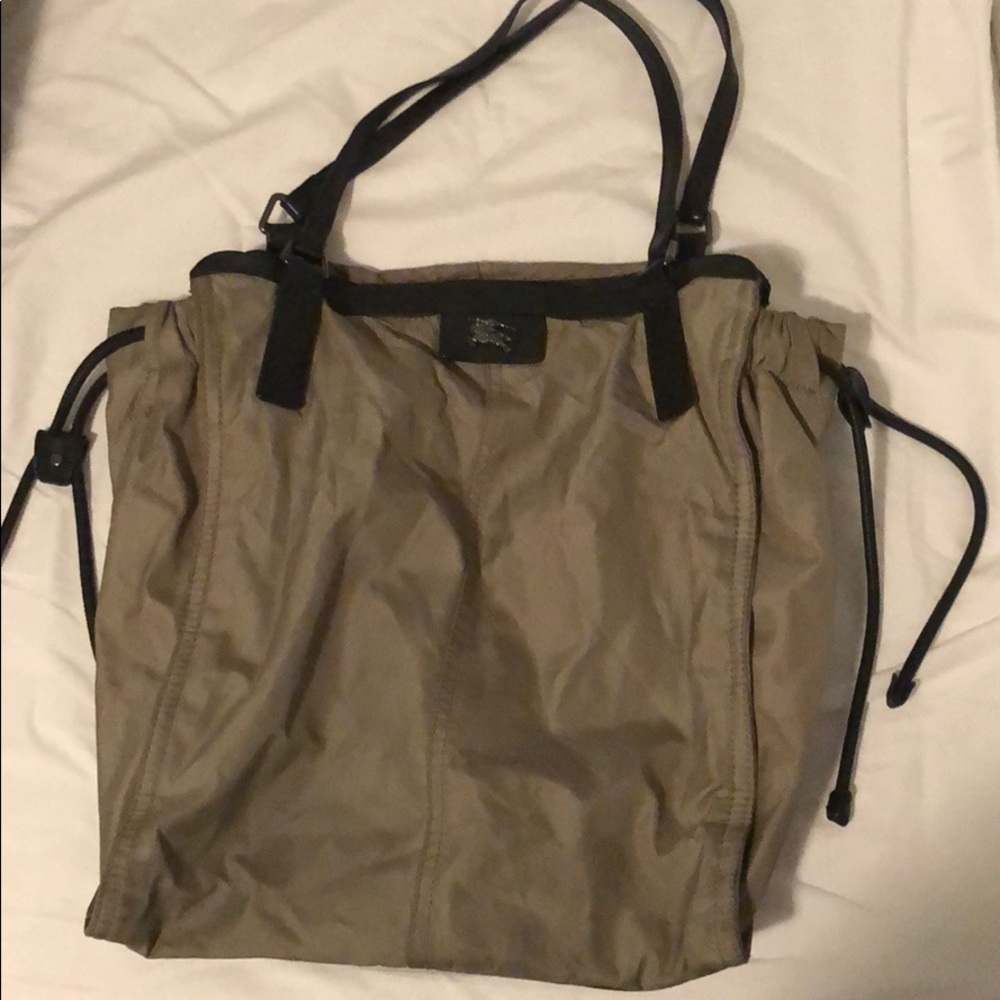 Burberry satchel, worn